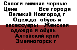 Сапоги зимние чёрные › Цена ­ 3 000 - Все города, Великий Новгород г. Одежда, обувь и аксессуары » Женская одежда и обувь   . Алтайский край,Змеиногорск г.